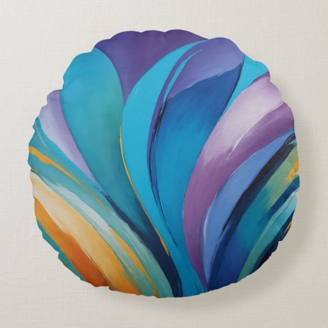 Lebhaftes Swirling Rundes Kissen (Vorderseite)