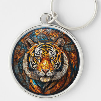 Lebhaftes Tiger Elegant gefestigtes Glas Mosaik Schlüsselanhänger