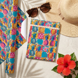 Lebhaftes Tile mit kühlen und farbenfrohen Ananas Geschenkpapier