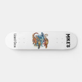 Lebhaftes Totem der Stammesechse Skateboard (Horizontal)