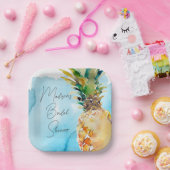 Lebhaftes tropisches Ananas-Brautparty-Party Pappteller (Party)