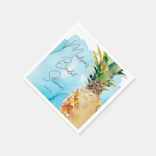 Lebhaftes tropisches Ananas-Brautparty-Party Serviette (Ecke)