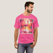 Lebhaftes tropisches Flamingo-Glühdesign T-Shirt (Vorne ganz)