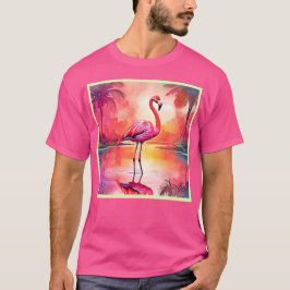 Lebhaftes tropisches Flamingo-Glühdesign T-Shirt