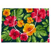 Lebhaftes tropisches Muster Große Geschenktüte (Vorderseite)