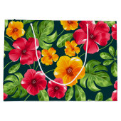 Lebhaftes tropisches Muster Große Geschenktüte (Rückseite)