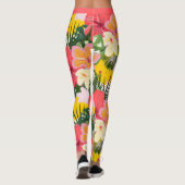Lebhaftes tropisches Muster Leggings (Rückseite)