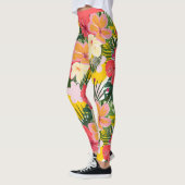 Lebhaftes tropisches Muster Leggings (Links)