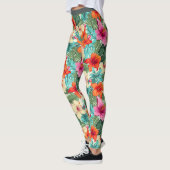 Lebhaftes tropisches Muster Leggings (Links)