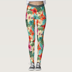 Lebhaftes tropisches Muster Leggings