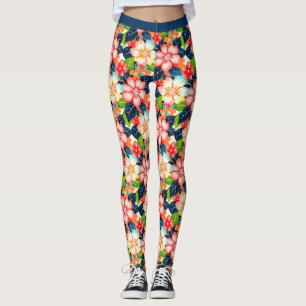Lebhaftes tropisches Muster Leggings