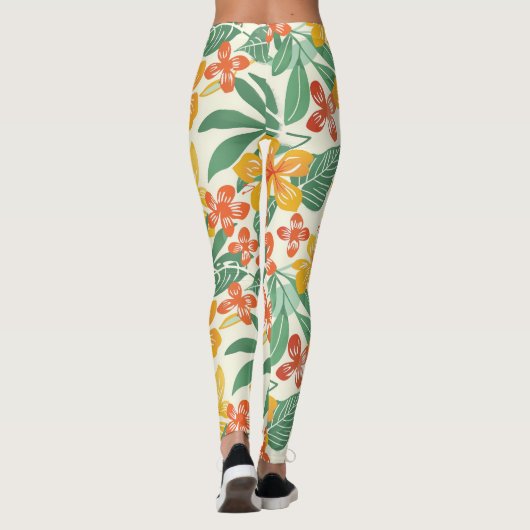Lebhaftes tropisches Muster Leggings (Rückseite)