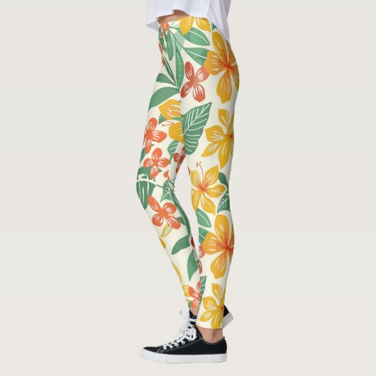 Lebhaftes tropisches Muster Leggings (Links)