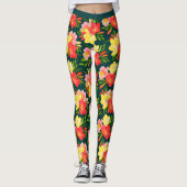 Lebhaftes tropisches Muster Leggings (Vorderseite)