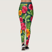 Lebhaftes tropisches Muster Leggings (Rückseite)