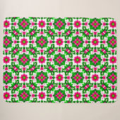 Lebhaftes tropisches Muster Sherpadecke (Vorderseite (Horizontal))