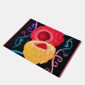Lebhaftes tropisches Neon Fruit Design Fußmatte (Schrägansicht)
