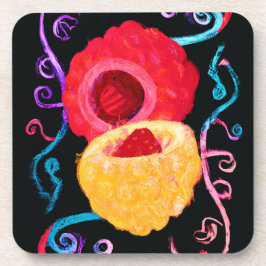 Lebhaftes tropisches Neon Fruit Design Getränkeuntersetzer