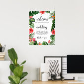 Lebhaftes, tropisches, nicht gestecktes Begrüßungs Poster (Heimbüro)