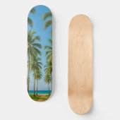 Lebhaftes tropisches Paradies des blauen Ozeans Skateboard (Vorderseite)