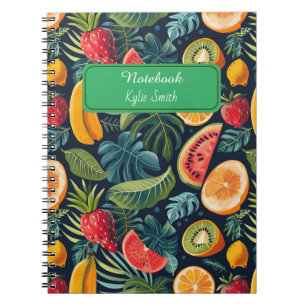Lebhaftes tropisches Paradies: Exotic Fruits Desig Notizblock