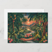 Lebhaftes tropisches Paradies Postkarte (Vorne/Hinten)