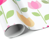 Lebhaftes Tulip Blooms Wrapping Paper Geschenkpapier (Rolleneckpunkt)