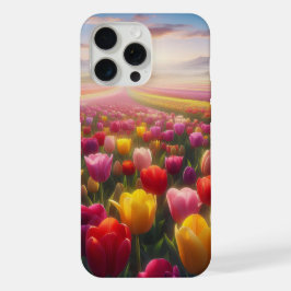 Lebhaftes Tulip-Feld im vollen Leben iPhone 15 Pro Max Hülle