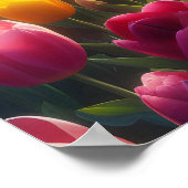 Lebhaftes Tulip-Feld im vollen Leben Poster (Ecke)