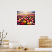 Lebhaftes Tulip-Feld im vollen Leben Poster (Küche)