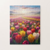 Lebhaftes Tulip-Feld im vollen Leben Puzzle (Vertikal)