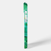 Lebhaftes türkisfarbenes Muster Case-Mate iPhone Hülle (Rückseite / Links)