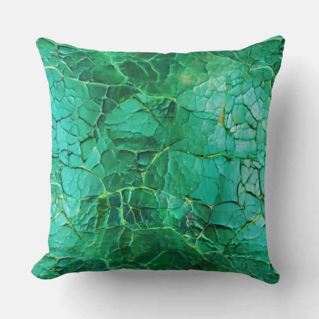 Lebhaftes türkisfarbenes Muster Kissen (Vorderseite)