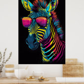 Lebhaftes und auffälliges Zebra-Poster Poster (Küche)
