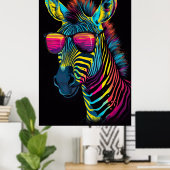 Lebhaftes und auffälliges Zebra-Poster Poster (Heimbüro)