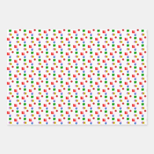 Lebhaftes und farbiges Fun Geometric Muster Geschenkpapier Set (Vorderseite 3)