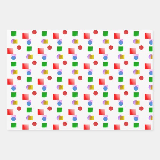Lebhaftes und farbiges Fun Geometric Muster Geschenkpapier Set (Vorderseite 2)