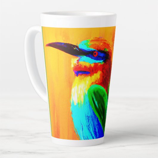 Lebhaftes und fröhliches Rainbow-Bird-Malerei. Jet Milchtasse (Linke Ecke)
