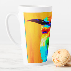 Lebhaftes und fröhliches Rainbow-Bird-Malerei. Jet Milchtasse