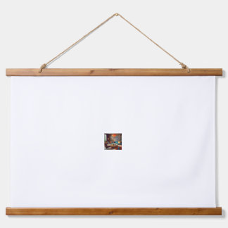 Lebhaftes und gemütliches Wohnzimmer mit einem Ret Wandteppich Mit Holzrahmen