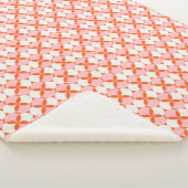 Lebhaftes und spielerisches rosa Orangenmuster Sherpadecke (3/4)