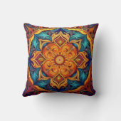 Lebhaftes und Verziertes Mandala Artwork Kissen (Rückseite)