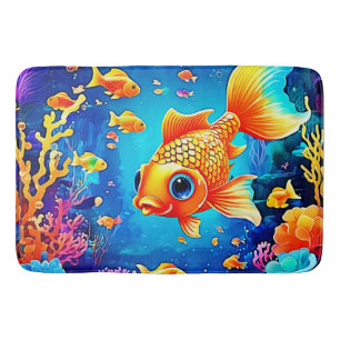 Lebhaftes Unterwasser-Fisch-Weltdesign Badematte