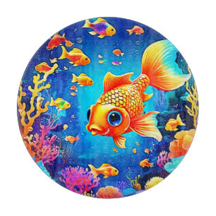 Lebhaftes Unterwasser-Fisch-Weltdesign Schneidebrett
