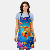 Lebhaftes Unterwasser-Fisch-Weltdesign Schürze (Getragen)