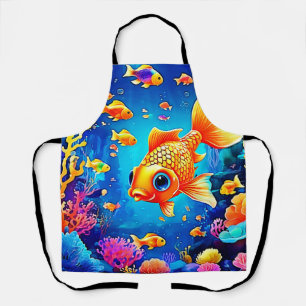 Lebhaftes Unterwasser-Fisch-Weltdesign Schürze