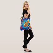Lebhaftes Unterwasser-Fisch-Weltdesign Tasche (Am Model)