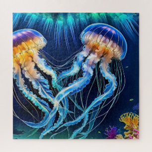 Lebhaftes Unterwasser-Quallen-Puzzle Puzzle