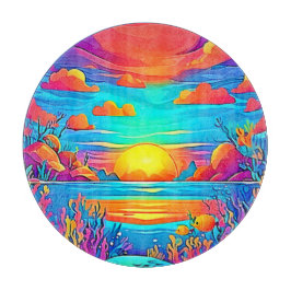 Lebhaftes Unterwasser-Sonnenuntergang Schneidebrett