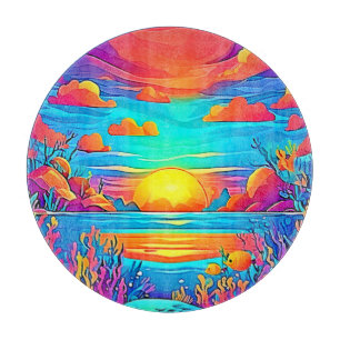 Lebhaftes Unterwasser-Sonnenuntergang Schneidebrett